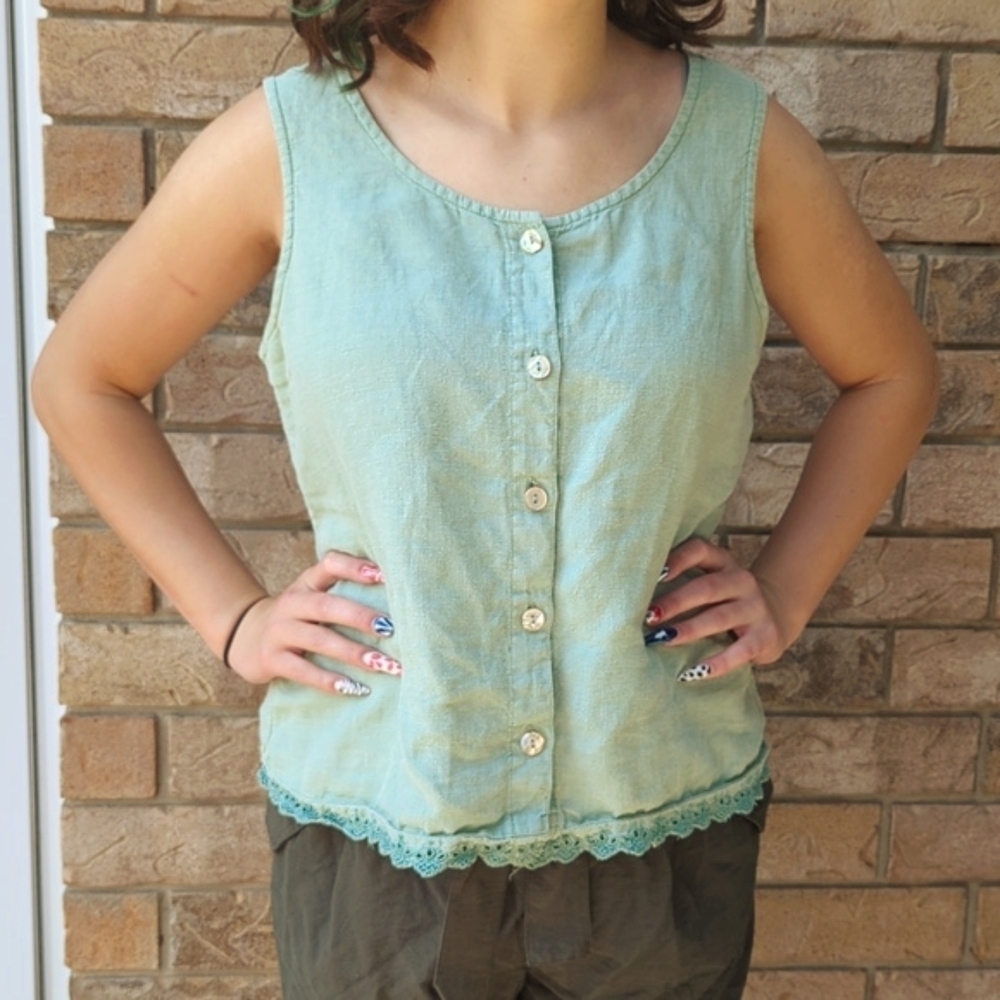 Green Hemp Tank Top
